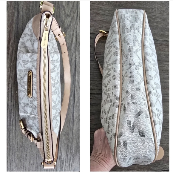 Michael Kors Cream Leather Shoulder Bag with Gold Hardware - Picture 8 of 16